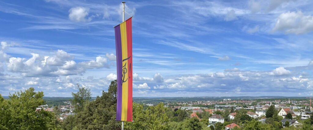 Terrasse mit Blick über die Dächer von Reutlingen